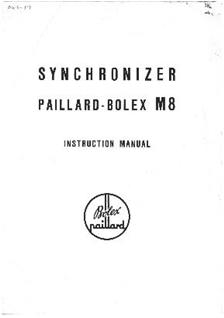 Bolex Synchronizer manual. Camera Instructions.